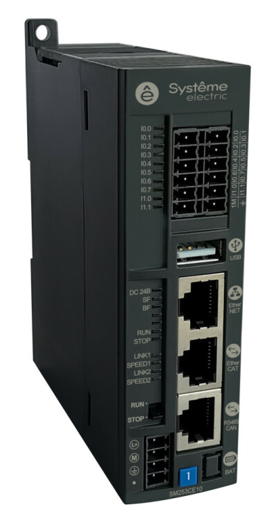 Systeme Electric Контроллер SM253 10DI, 6HSI, 1 Ethercat, 1 Modbus, 1 CANopen, управ движением (SM253CE10) превью в интернет-магазине электрики Форум Электро в Москве Systeme Electric Контроллер SM253 10DI, 6HSI, 1 Ethercat, 1 Modbus, 1 CANopen, управ движением (SM253CE10) превью в интернет-магазине электрики Форум Электро в Москве