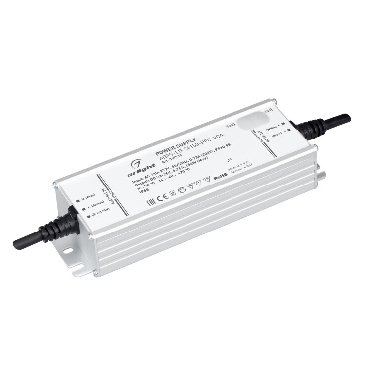Блок питания ARPV-LG-24150-PFC-VCA (22-26V, 6.25A, 150W) (Arlight, IP65 Металл, 5 лет) (047710) превью в интернет-магазине электрики Форум Электро в Москве