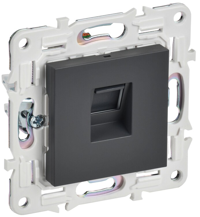 Картинка IEK SKANDY Титан Розетка компьютерная RJ45 кат.5E SK-K01T (SK-K10-1-K48) в интернет-магазине Форум Электро в Москве