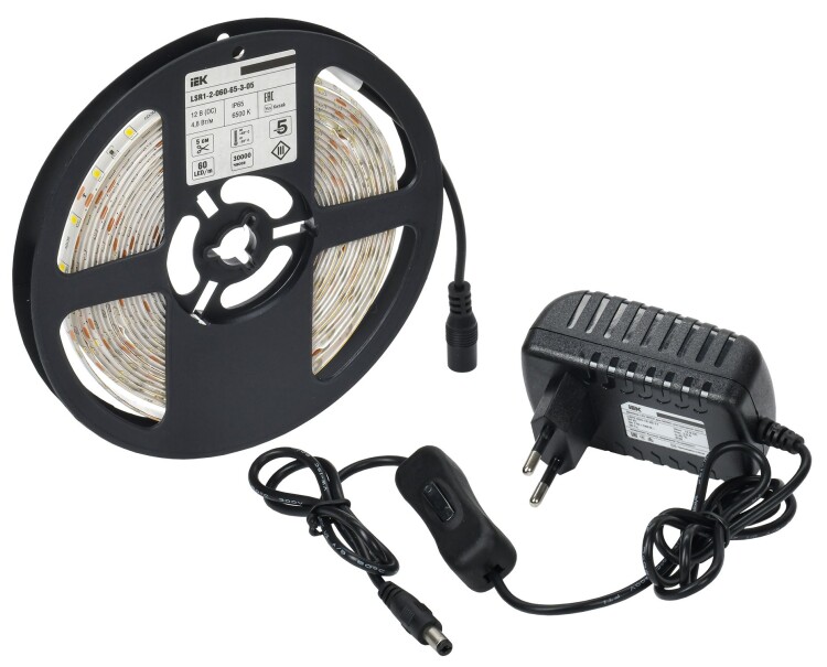 IEK Комплект DIY (2835W60-4,8-IP65-12В 5м + др. + выкл.) (LSR1-2-060-65-1-05-S1) превью в интернет-магазине электрики Форум Электро в Москве