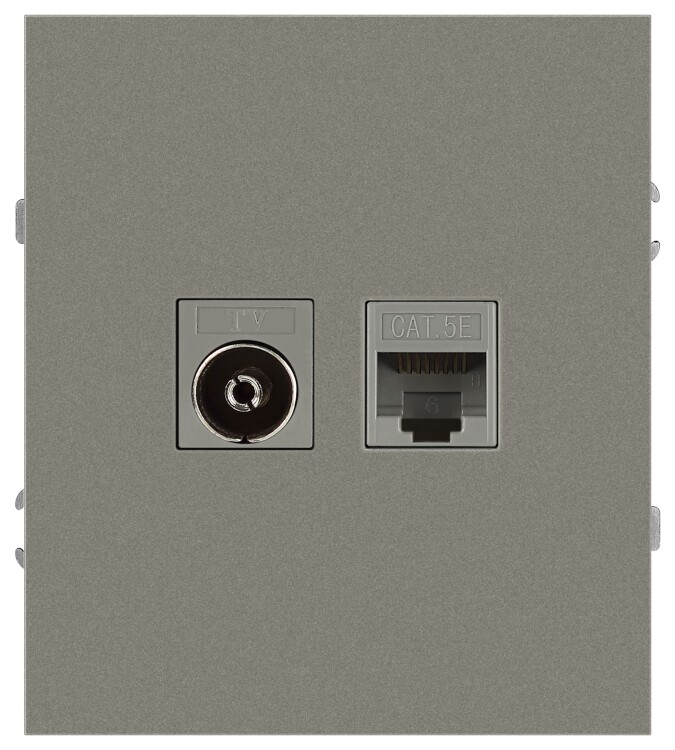 ЭРА Arktik Розетка 16-3110-07 комбинированная RJ45+TV титан (Б0070500) превью в интернет-магазине электрики Форум Электро в Москве