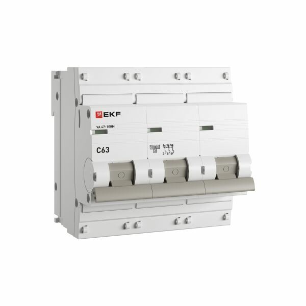 EKF Автоматический выключатель 3P 63А (C) 10kA ВА 47-100M без теплового расцепителя PROxima (mcb47100m-3-63C-pro) превью в интернет-магазине электрики Форум Электро в Москве