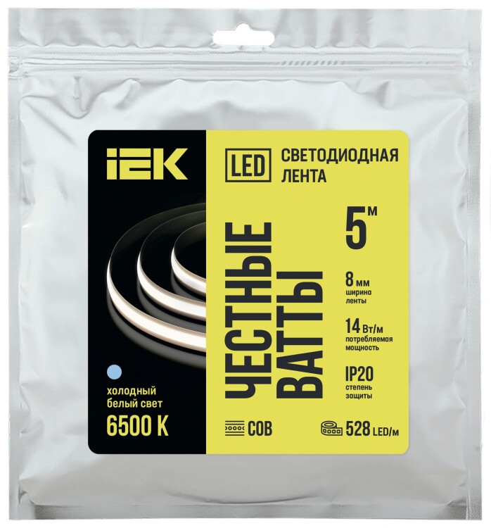 IEK Лента LED 5м COB-528LED freecut 14Вт/м IP20 24В 6500К (LSR11-2-528-20-05) превью в интернет-магазине электрики Форум Электро в Москве