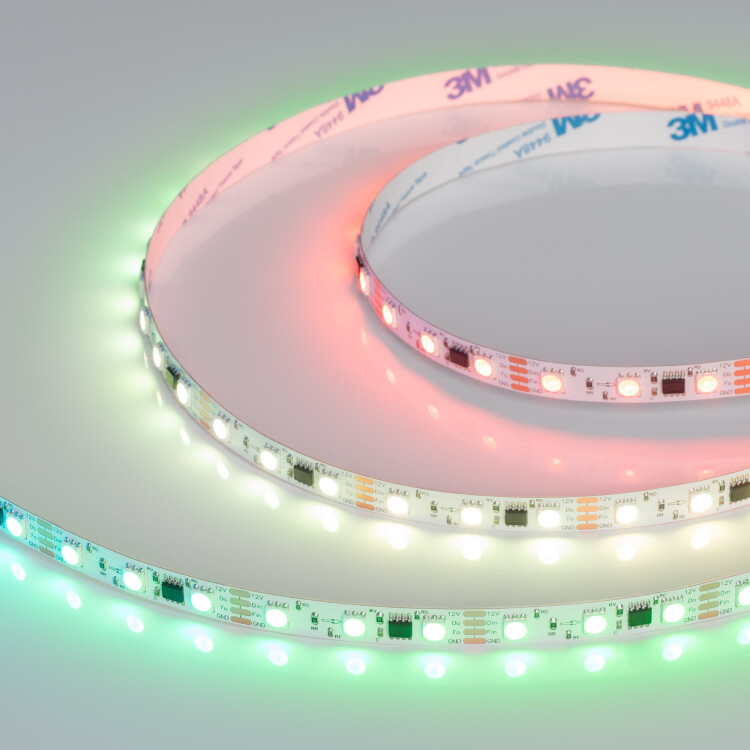 Arlight Лента SPI-B60-10mm 12V RGB-PX3-BPT (12 W/m, IP20, 5060, 5m) (бегущий огонь) (039179) превью в интернет-магазине электрики Форум Электро в Москве