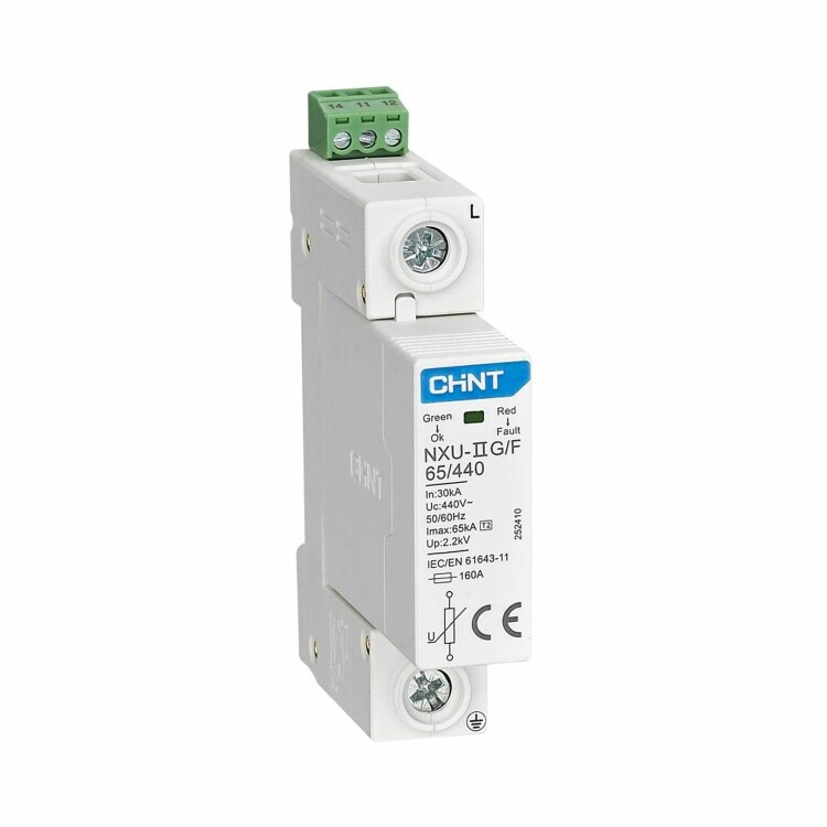 CHINT Ограничитель имп. перенапр. NXU-IIG/F 1P In=25kA Uc=440B Im=65kA (R) (252410) превью в интернет-магазине электрики Форум Электро в Москве