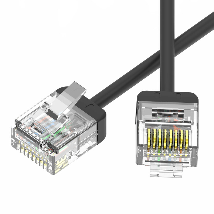DKC Патч-корд неэкранированный Ultra SLIM CAT6 U/UTP 4х2, 32 AWG, LSZH, чёрный, 5м (RN6UU4550BK-32) превью в интернет-магазине электрики Форум Электро в Москве