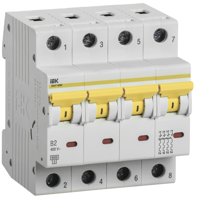 IEK Авт.выкл. ВА 47-60 4Р 2А 6 кА х-ка B (MVA41-4-002-B) превью в интернет-магазине электрики Форум Электро в Москве