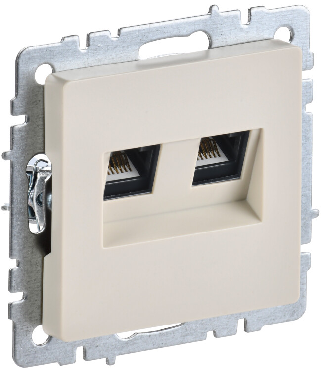 Картинка BRITE Роз. комп. 2-ая RJ45 кат.6 РК11-2-БрКр беж. IEK (BR-K20-2-K10) в интернет-магазине Форум Электро в Москве
