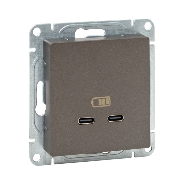 Картинка EKF Механизм розетки USB-C - 2шт, мокко Эпика (UP1-SOM-2USBC) в интернет-магазине Форум Электро в Москве