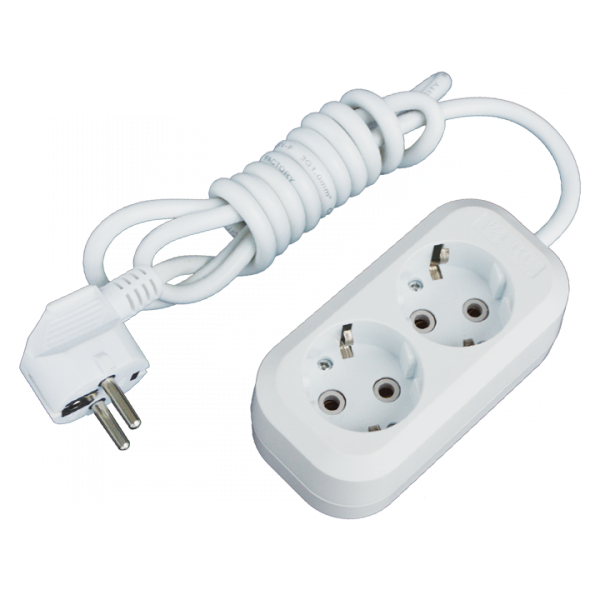 Картинка EKF PROxima Удлинитель "Эксперт" 2 гнезда 5 метров 16А/3,5кВт с заземлением ПВС 3х1 (UBA16-310-2-05) в интернет-магазине Форум Электро в Москве