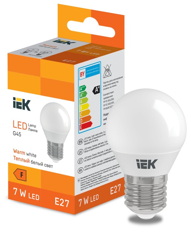 LED Globe G45 600lm 3000K E27 IEK (LL-I-G45-7-230-30-E27) превью в интернет-магазине электрики Форум Электро в Москве