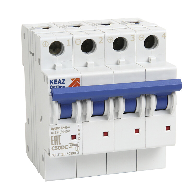 КЭАЗ Выключатель автоматический модульный OptiDin BM63-4Z16-DC-УХЛ3 (Новый) (338122) превью в интернет-магазине электрики Форум Электро в Москве