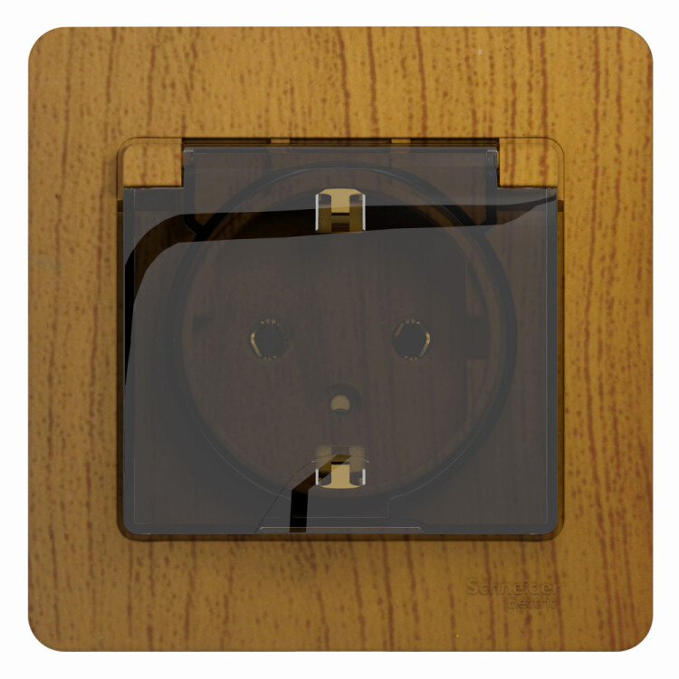 Фотография Systeme Electric Glossa Дерево Дуб Розетка с/з со шторками с крышкой, IP20 (в сборе с рамкой) (GSL000546) в интернет-магазине Форум Электро в Москве Картинка Systeme Electric Glossa Дерево Дуб Розетка с/з со шторками с крышкой, IP20 (в сборе с рамкой) (GSL000546) в интернет-магазине Форум Электро в Москве
