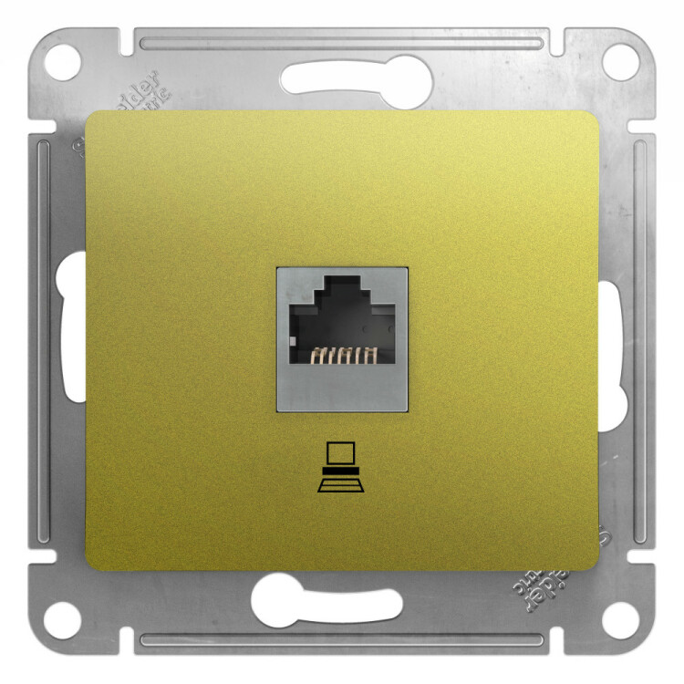 Картинка Systeme Electric Glossa Фисташковый Розетка компьютерная RJ45 кат.5E (GSL001081K) в интернет-магазине Форум Электро в Москве