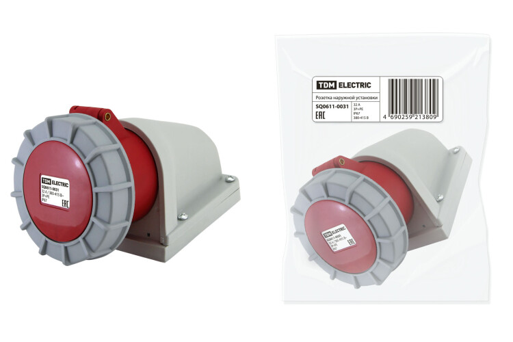 TDM Розетка наружной установки IP67 32А 3Р+РЕ 380В (SQ0611-0031) превью в интернет-магазине электрики Форум Электро в Москве