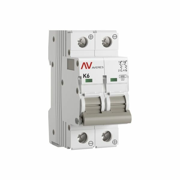 EKF Averes Выключатель автоматический AV-6 DC 2P 6A (K) 6kA (mcb6-DC-2-06K-av) превью в интернет-магазине электрики Форум Электро в Москве