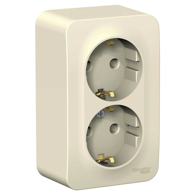 Картинка Systeme Electric Blanca наруж Молочная Розетка 2-ая с/з без шторок, 16А, 250В (BLNRA010202) в интернет-магазине Форум Электро в Москве