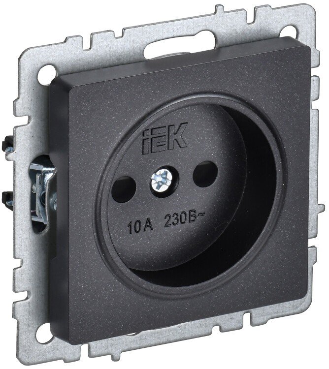 Картинка BRITE Роз. без з/к с з/ш 10А РСш10-2-БрЧ черн. IEK (BR-R13-10-K02) в интернет-магазине Форум Электро в Москве