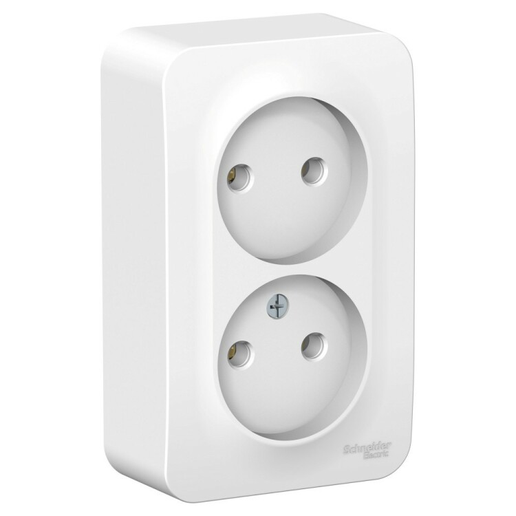 Картинка Systeme Electric Blanca наруж Бел Розетка 2-ая б/з без шторок, 16А, 250В (BLNRA000201) в интернет-магазине Форум Электро в Москве
