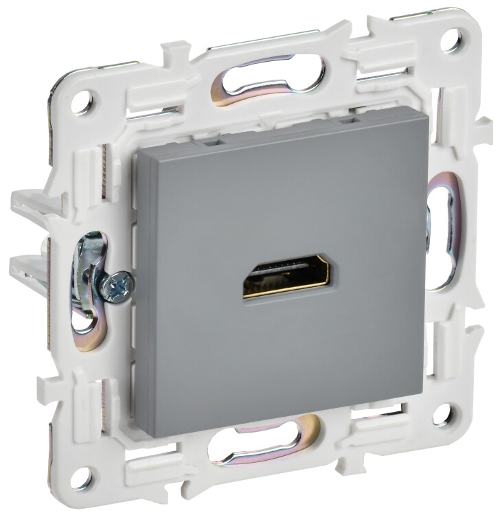 Картинка IEK SKANDY Серый Розетка HDMI SK-H01Gr (SK-H10-K03) в интернет-магазине Форум Электро в Москве