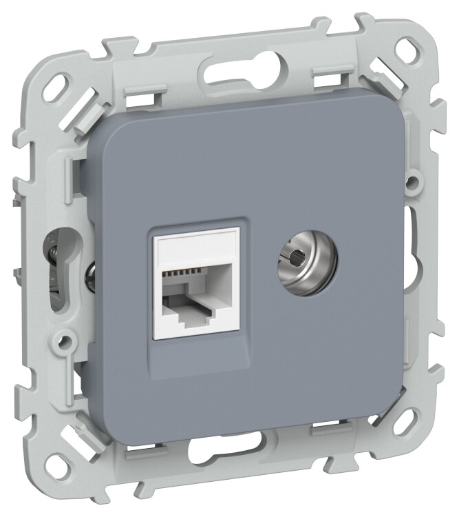 IEK FLITE Маренго Розетка 2-местная RJ45/TV категория 5Е UTP (FI-AK22-1-K35) превью в интернет-магазине электрики Форум Электро в Москве