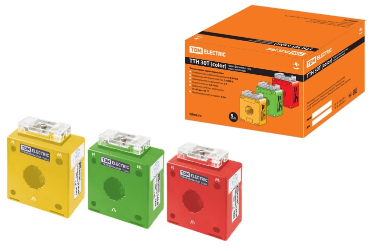 ТТН 30T/150/5-5VA/0,5 (3 шт., color) TDM (SQ1101-0210) превью в интернет-магазине электрики Форум Электро в Москве