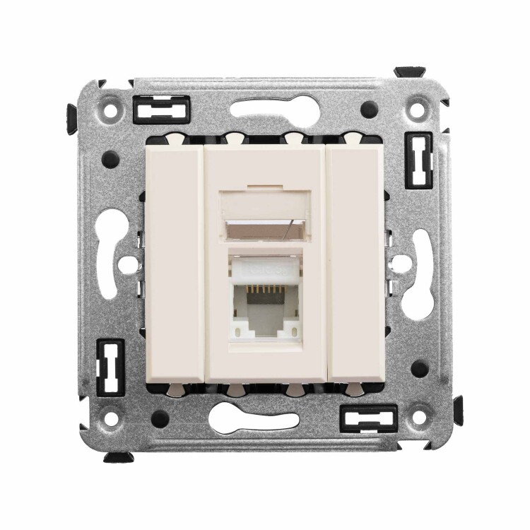 Картинка DKC Компьютерная розетка RJ-45 в стену, кат.5e одинарная, "Avanti","Ванильная дымка" (4405463) в интернет-магазине Форум Электро в Москве
