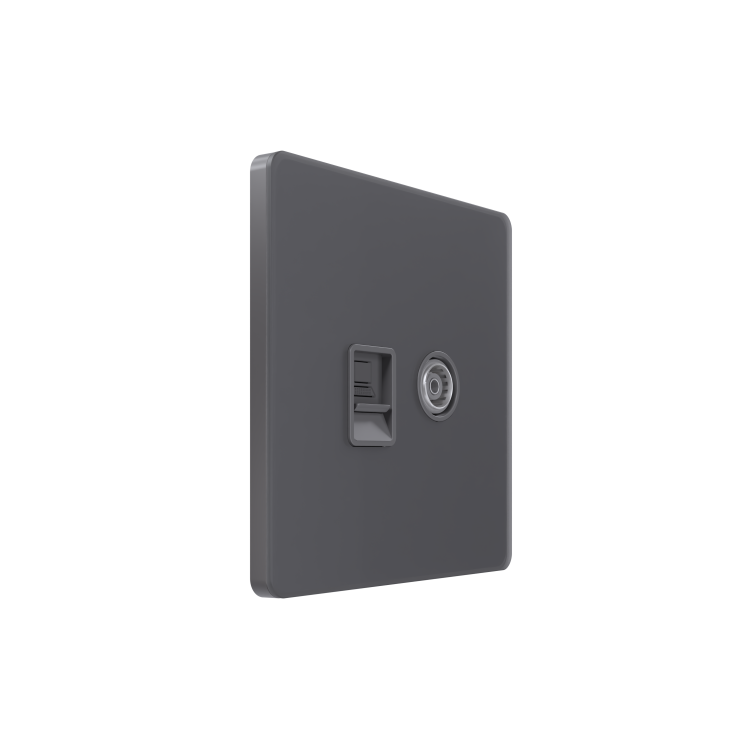 Systeme Electric Systeme Infinity Вулканический пепел Розетка информационная TV/FM и RJ-45 кат.5е (FSE000789) превью в интернет-магазине электрики Форум Электро в Москве