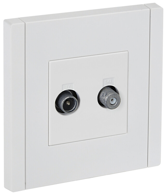 Картинка IEK FORTE&PIANO Белый Розетка двойная TV+SAT FP238 (FP-AF20-O-K01) в интернет-магазине Форум Электро в Москве