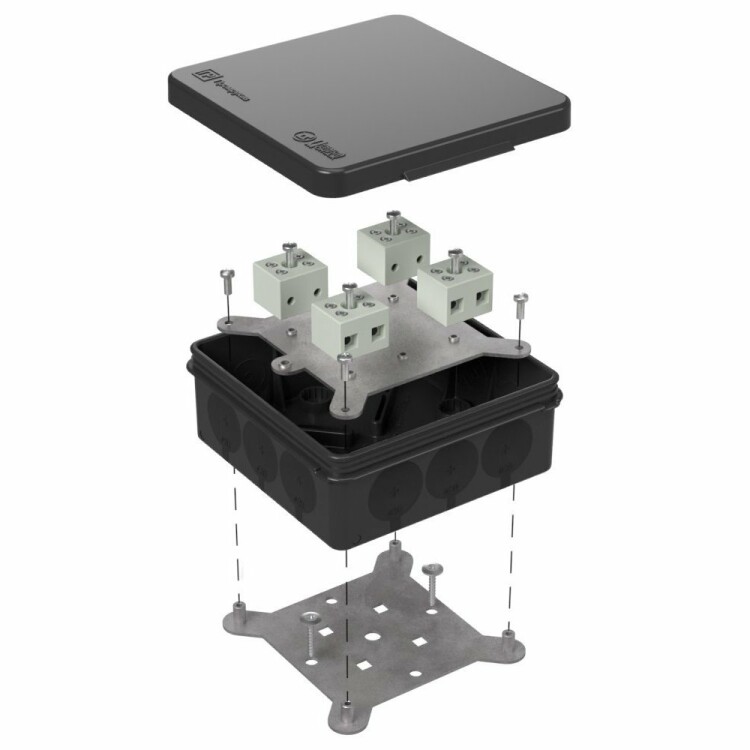 Коробка огнестойкая для о/п двухкомпонентная 60-0303-9005-FR6.0-8 Е15-Е120 100х100х40 Промрукав (60-0303-9005-FR6.0-8) превью в интернет-магазине электрики Форум Электро в Москве
