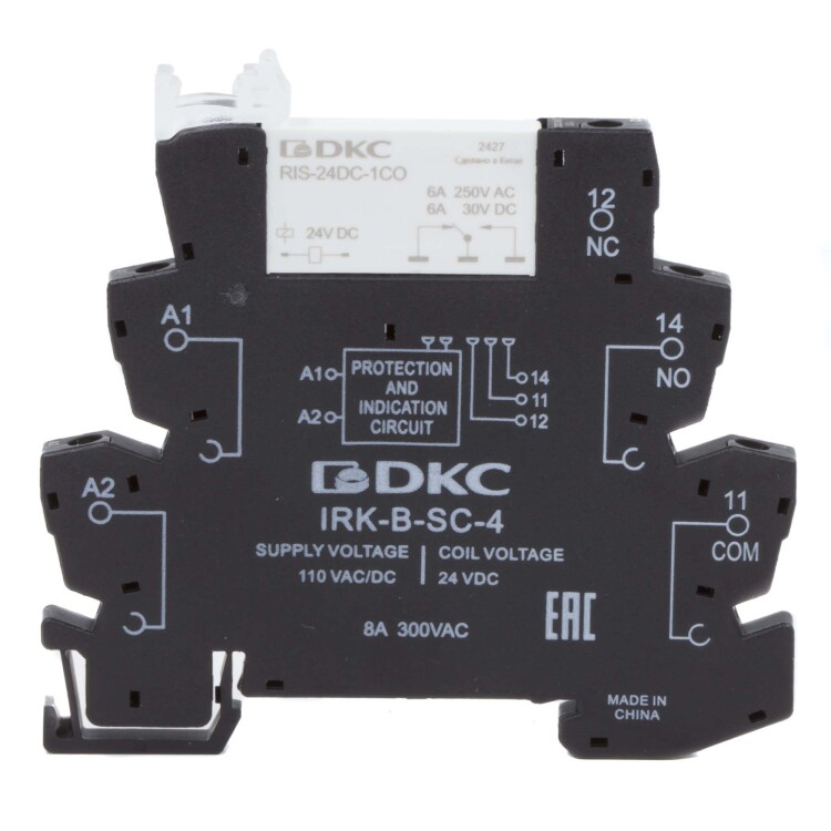 DKC Реле интерфейсное, 1CO, ком. ток 6А, AgSnO2, напряжение 110V AC/DC, винтовые клеммы. (IRK-110UC-1CO) превью в интернет-магазине электрики Форум Электро в Москве