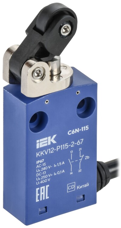 IEK Выкл. конц. C6N-115 толк. с рыч. рол. лев. IP67 (KKV12-P115-2-67) превью в интернет-магазине электрики Форум Электро в Москве