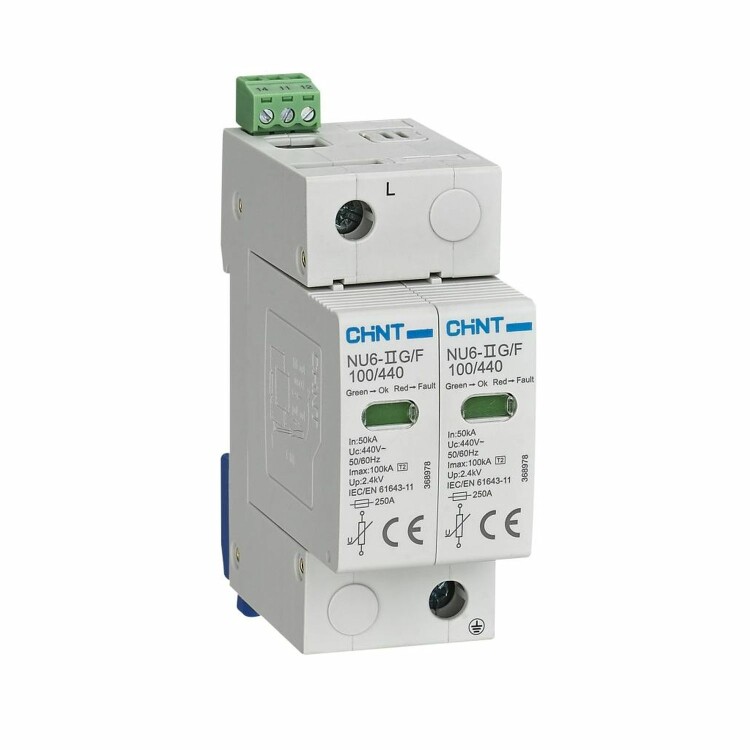 CHINT Ограничитель имп. перенапр. NU6-IIG 1Р In=40kA Uc=440B Im=100kA (R) (368970) превью в интернет-магазине электрики Форум Электро в Москве CHINT Ограничитель имп. перенапр. NU6-IIG 1Р In=40kA Uc=440B Im=100kA (R) (368970) превью в интернет-магазине электрики Форум Электро в Москве