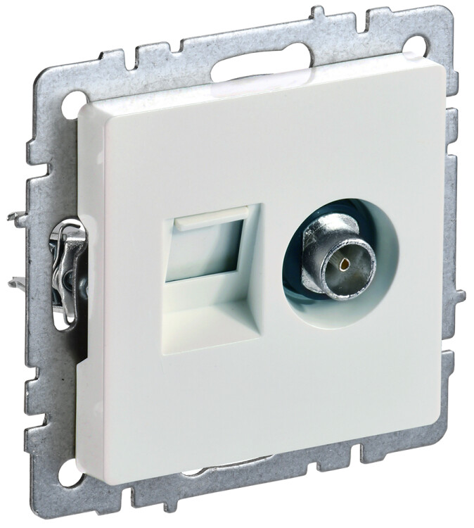 BRITE Роз. двойная TV+RJ45 кат.5E РТВ/РК12-БрЖ жемч. IEK (BR-AK20-1-K36) превью в интернет-магазине электрики Форум Электро в Москве