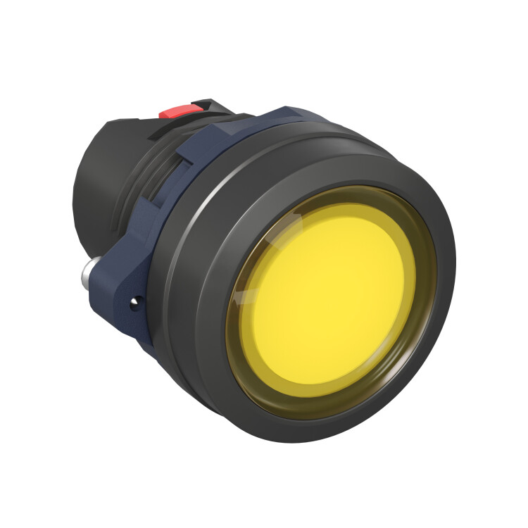 DKC Головка кнопки плоская прозрачная с фиксацией, жёлтая (M22P-FLLYP) превью в интернет-магазине электрики Форум Электро в Москве