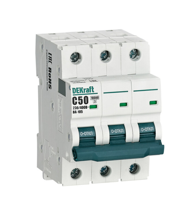 DEKraft Автоматический выключатель ВА105-3P-050A-C (13182DEK) превью в интернет-магазине электрики Форум Электро в Москве