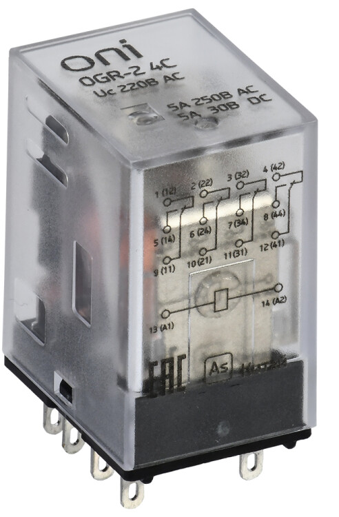 IEK ONI Реле общ. назнач. OGR-2 4C 220В AC (OGR-2-4C-AC220V) превью в интернет-магазине электрики Форум Электро в Москве IEK ONI Реле общ. назнач. OGR-2 4C 220В AC (OGR-2-4C-AC220V) превью в интернет-магазине электрики Форум Электро в Москве