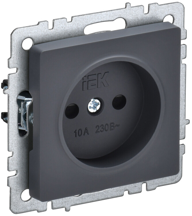 Фотография IEK BRITE BASE Графит Розетка без з/к с з/ш 10А РСш10-2-БрГ (BR-R13-10-K53) в интернет-магазине Форум Электро в Москве Картинка IEK BRITE BASE Графит Розетка без з/к с з/ш 10А РСш10-2-БрГ (BR-R13-10-K53) в интернет-магазине Форум Электро в Москве