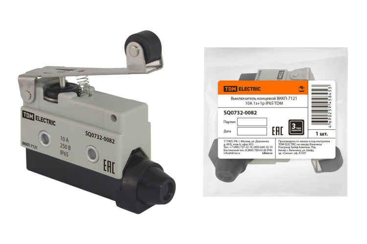 TDM Выключатель концевой ВККП-7121 10А 1з+1р IP65 (SQ0732-0082) превью в интернет-магазине электрики Форум Электро в Москве