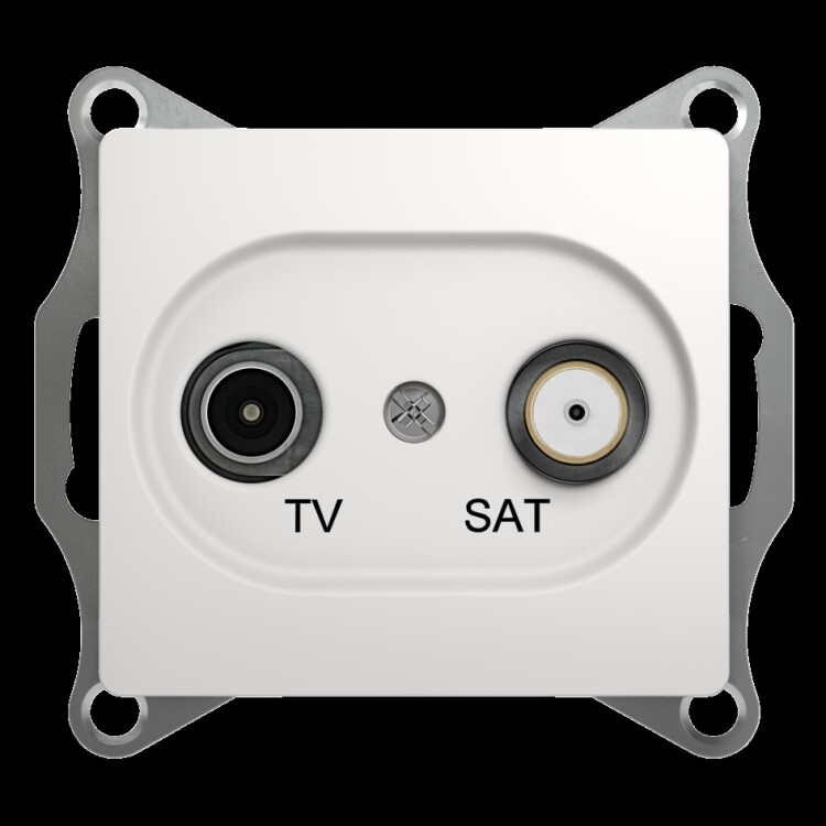 Фотография Systeme Electric Glossa Бел Розетка TV-SAT проходная 4DB (GSL000198) в интернет-магазине Форум Электро в Москве Картинка Systeme Electric Glossa Бел Розетка TV-SAT проходная 4DB (GSL000198) в интернет-магазине Форум Электро в Москве
