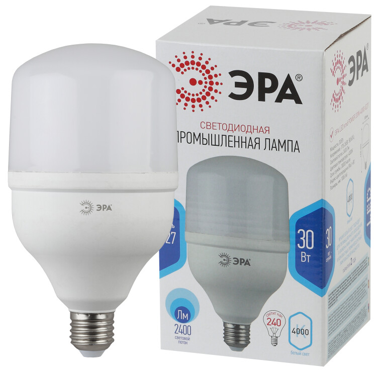 ЭРА Лампа светодиодная STD LED POWER T100-30W-4000-E27 E27 / Е27 30Вт колокол нейтральный белый свет