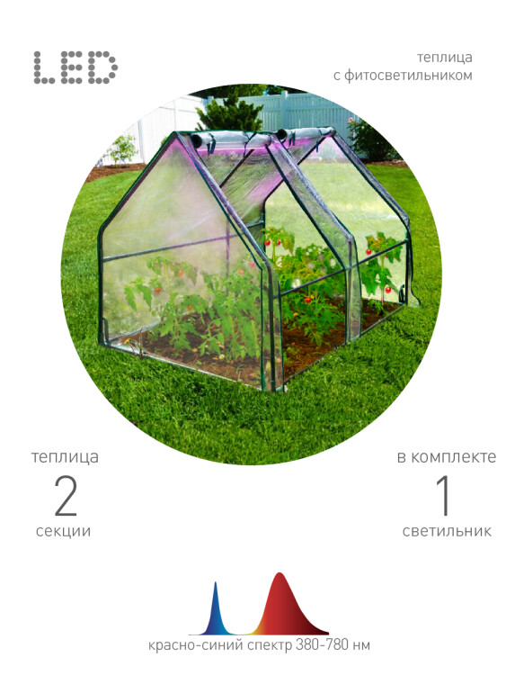 ЭРА Теплица FITO-House-medium со светильником в комплекте 1800х900х900 мм 2 отсека (Б0059874) превью в интернет-магазине электрики Форум Электро в Москве