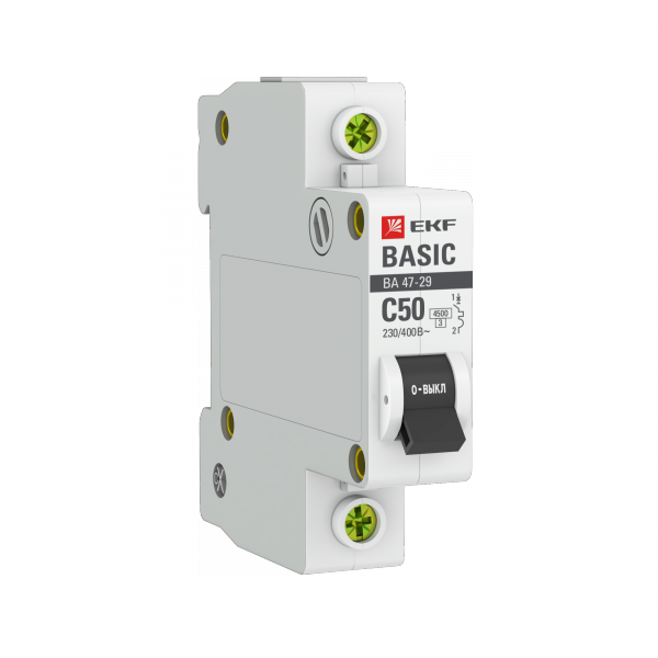 EKF Basic ВА 47-29 Автоматический выключатель (С) 1P 50А 4,5кА