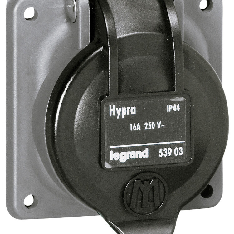 Legrand Hypra Пластик Розетка встраиваемая IP44 2К+З бытовая 250В 16А. (053903) превью в интернет-магазине электрики Форум Электро в Москве