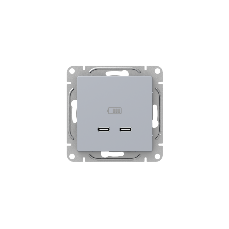 Картинка EKF Механизм розетки USB-C - 2шт, алюминий Эпика (UP1-SOA-2USBC) в интернет-магазине Форум Электро в Москве