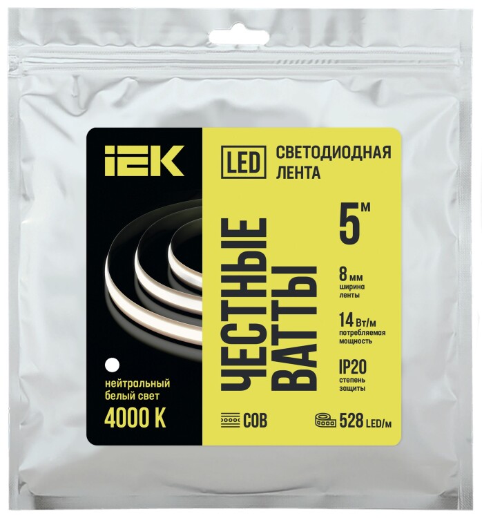 IEK Лента LED 5м COB-528LED freecut 14Вт/м IP20 24В 4000К (LSR11-10-528-20-05) превью в интернет-магазине электрики Форум Электро в Москве