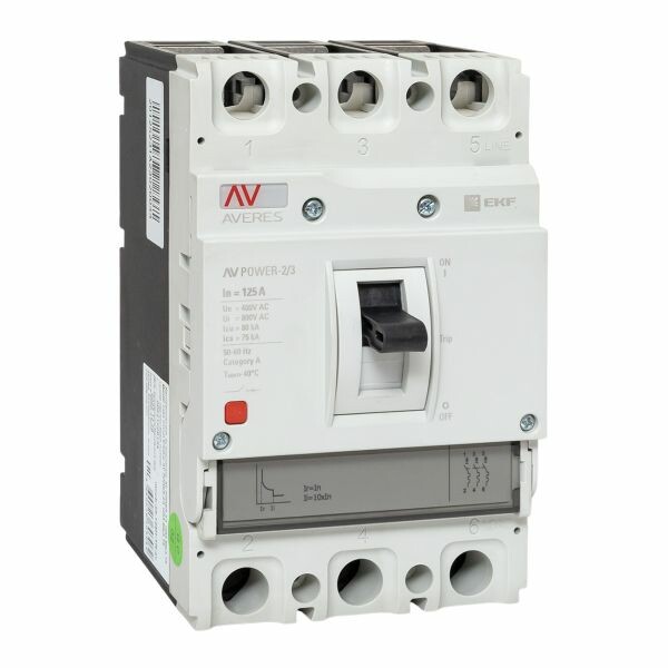 EKF AVERES Автоматический выключатель AV POWER-2/3 125А 80kA TR (mccb-23-125H-TR-av) превью в интернет-магазине электрики Форум Электро в Москве