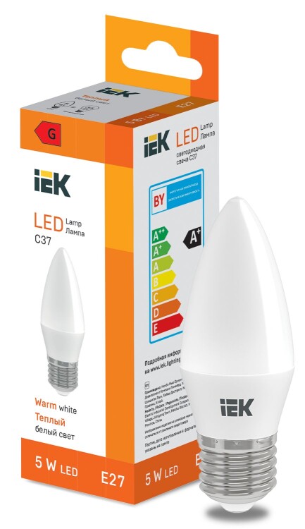 LED Candle C37 400lm 3000K E27 IEK (LL-I-C37-5-230-30-E27) превью в интернет-магазине электрики Форум Электро в Москве