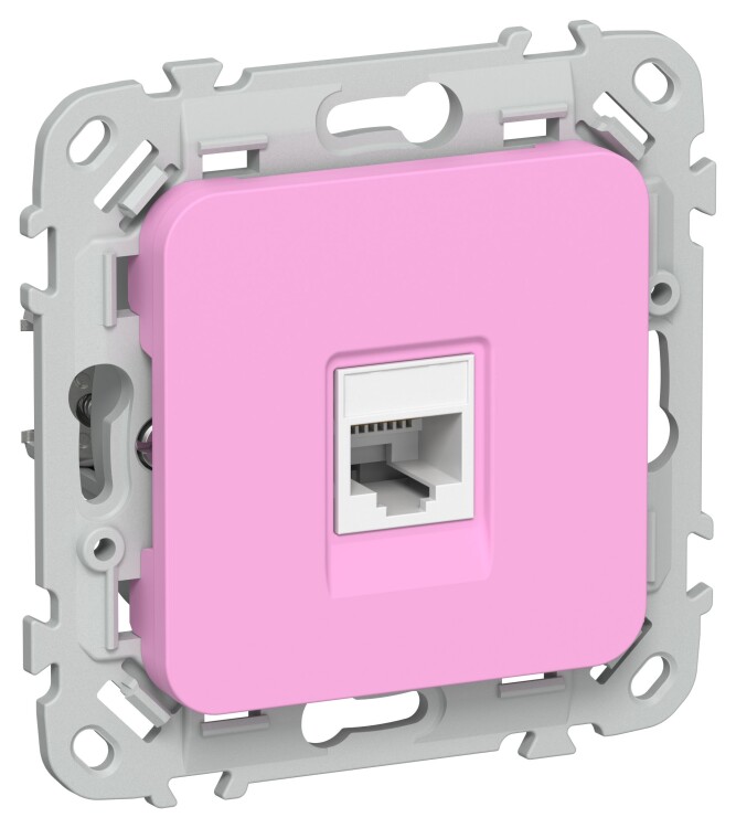 Картинка IEK FLITE Пурпурный Розетка компьютерная RJ45 категория 6 UTP (FI-K12-2-K99) в интернет-магазине Форум Электро в Москве