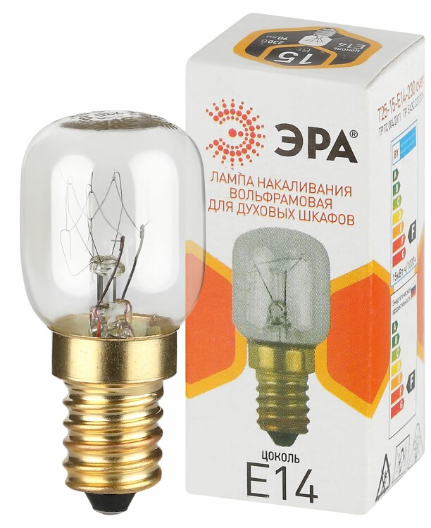 ЭРА Лампа накаливания T25-15-E14-230 oven 15Вт 230В для духовых шкафов цветная коробка Е14 (Б0066391) превью в интернет-магазине электрики Форум Электро в Москве